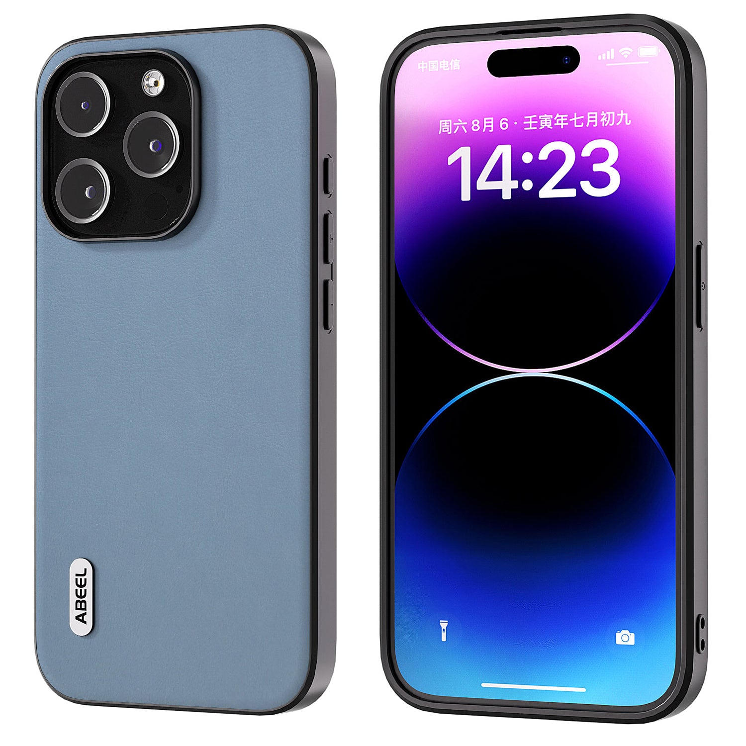 Ochranné tenké pouzdro ABEEL pro iPhone 15 Pro Max s texturou PU kůže TPU Ochranné tenké pouzdro ABEEL pro iPhone 15 Pro Max s texturou PU kůže TPU